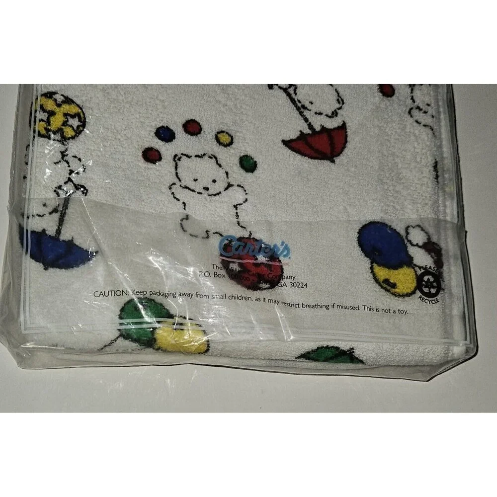 2 VTG NOS Carter's Bear Ball Balloon Lot Layette Gown Hooded Towel NEW/SEALED